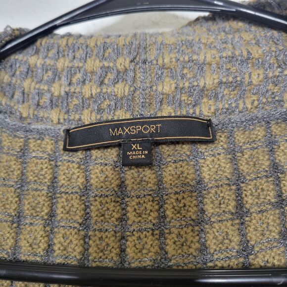 MaxSport Open Front Knit Color Block Long Sweater Cardigan Size XL with Pockets - Picture 5 of 9